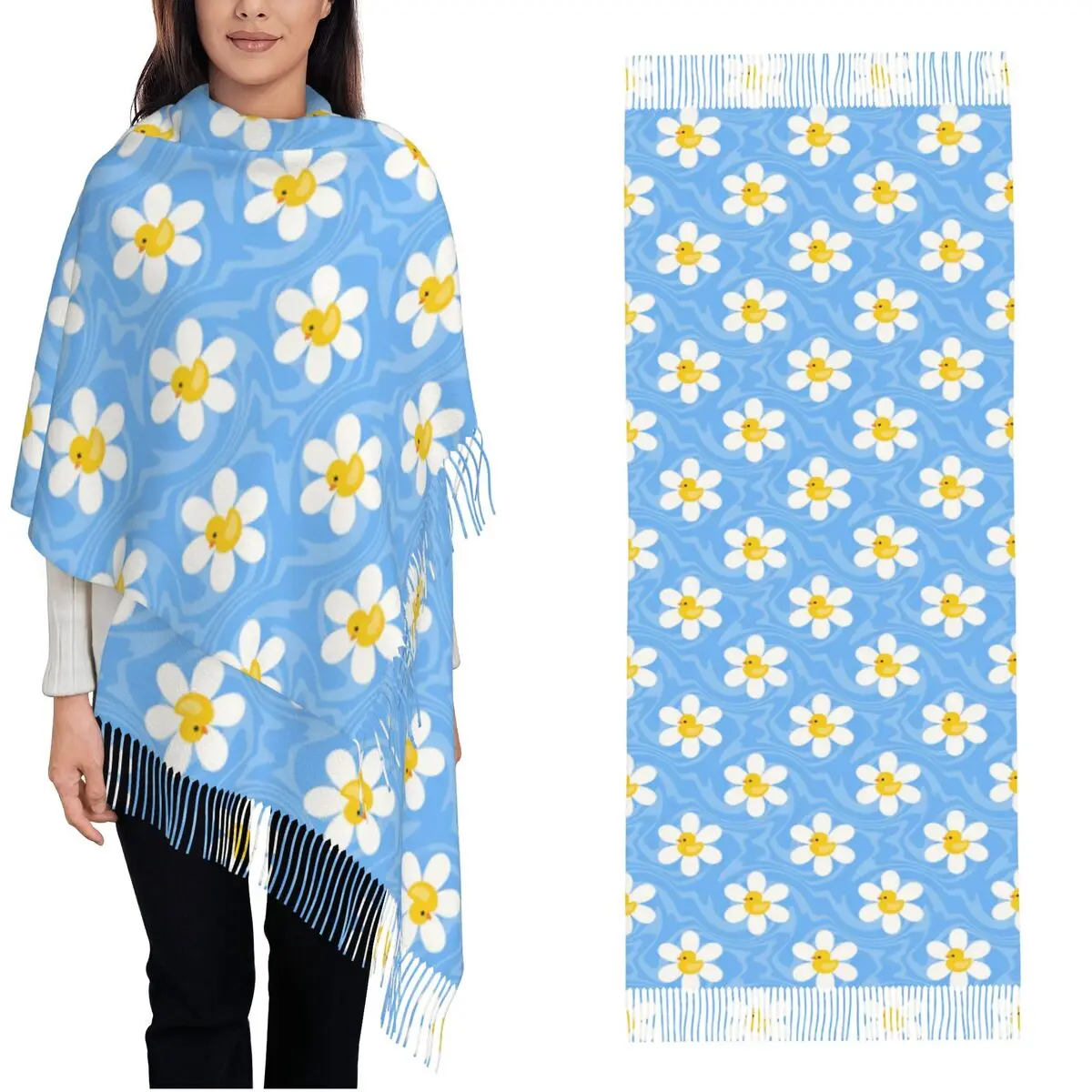 Cute Duck Flower Cartoon Scarf for Womens Fall Winter Cashmere Shawls and Wrap Long Scarves with Tassel Lightweight
Cute Duck Flower Cartoon Scarf for Womens Fall Winter Cashmere Shawls and Wrap Long Scarves with Tassel Lightweight