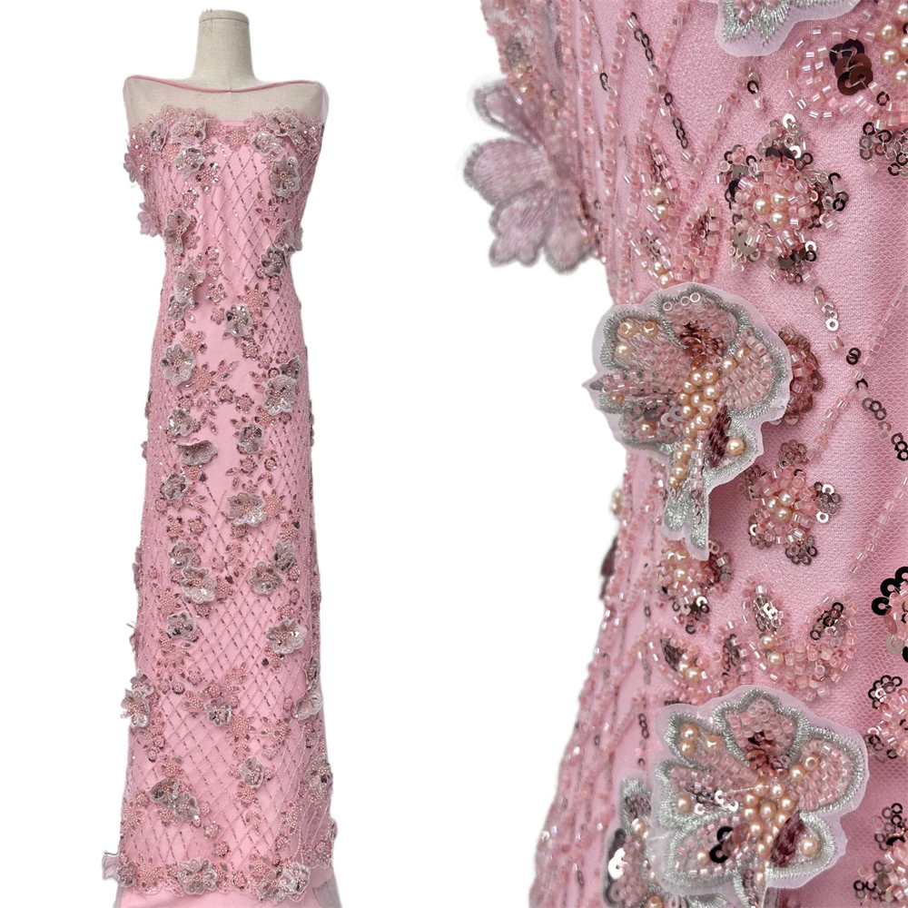 African Bridal Lace Fabric with Sequins Beaded Embroidery High Quality French Tulle for Wedding Groom Nigerian Style
African Bridal Lace Fabric with Sequins Beaded Embroidery High Quality French Tulle for Wedding Groom Nigerian Style