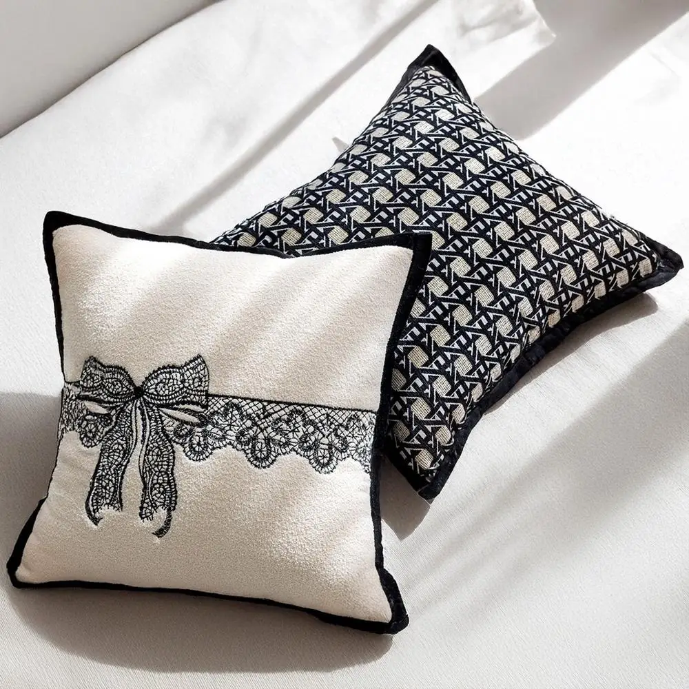 Luxury Embroidered Throw Pillow Covers 45x45CM Boho French Vintage Black White Tufted Cushion Sofa Bed Chair Living Room Decor
Luxury Embroidered Throw Pillow Covers 45x45CM Boho French Vintage Black White Tufted Cushion Sofa Bed Chair Living Room Decor