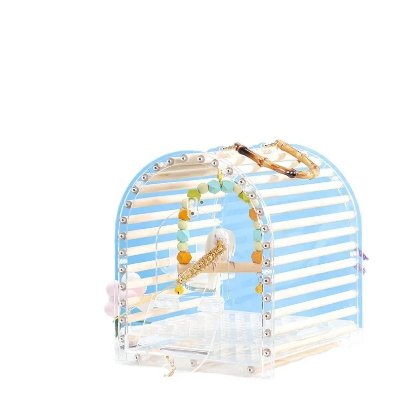 Parrot Out Cage Acrylic Bird Cage Portable Portable Parrot Tiger Skin Peony Xuanfeng Ornamental Takeaway Bird Cage
Parrot Out Cage Acrylic Bird Cage Portable Portable Parrot Tiger Skin Peony Xuanfeng Ornamental Takeaway Bird Cage
