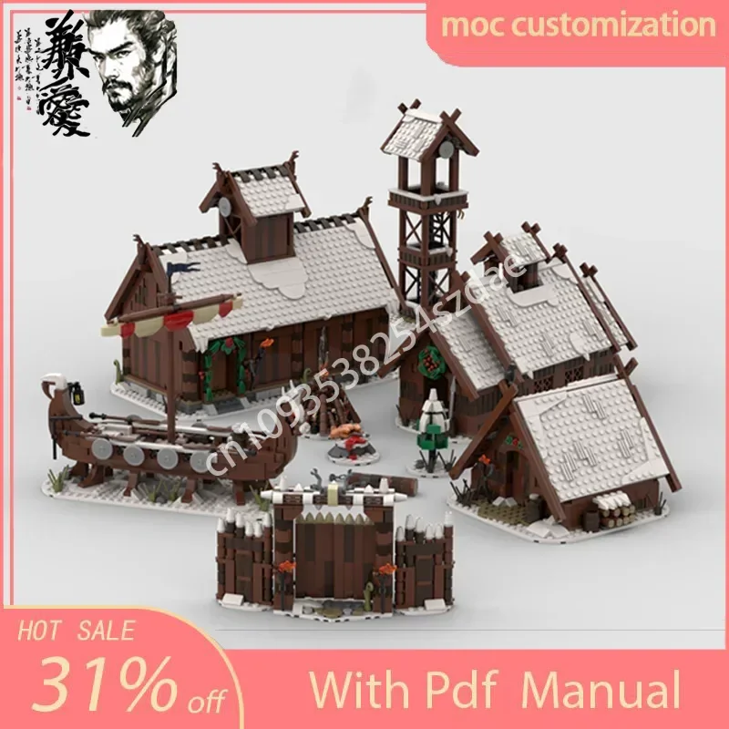 3158 шт. Moc зимняя деревня викингов, модель архитектуры, строительные блоки, сделай сам, детский праздничный подарок, креативная сборка, кирпичи
3158 шт. Moc зимняя деревня викингов, модель архитектуры, строительные блоки, сделай сам, детский праздничный подарок, креативная сборка, кирпичи