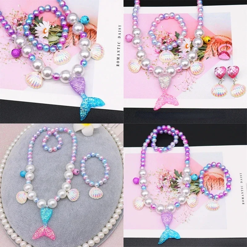 2/5pcs Girls Mermaid Pearl Necklace Bracelet Ring Earring Set Jewelry Sets Kids Toys Children Princess Styling Accessories Girl
2/5pcs Girls Mermaid Pearl Necklace Bracelet Ring Earring Set Jewelry Sets Kids Toys Children Princess Styling Accessories Girl