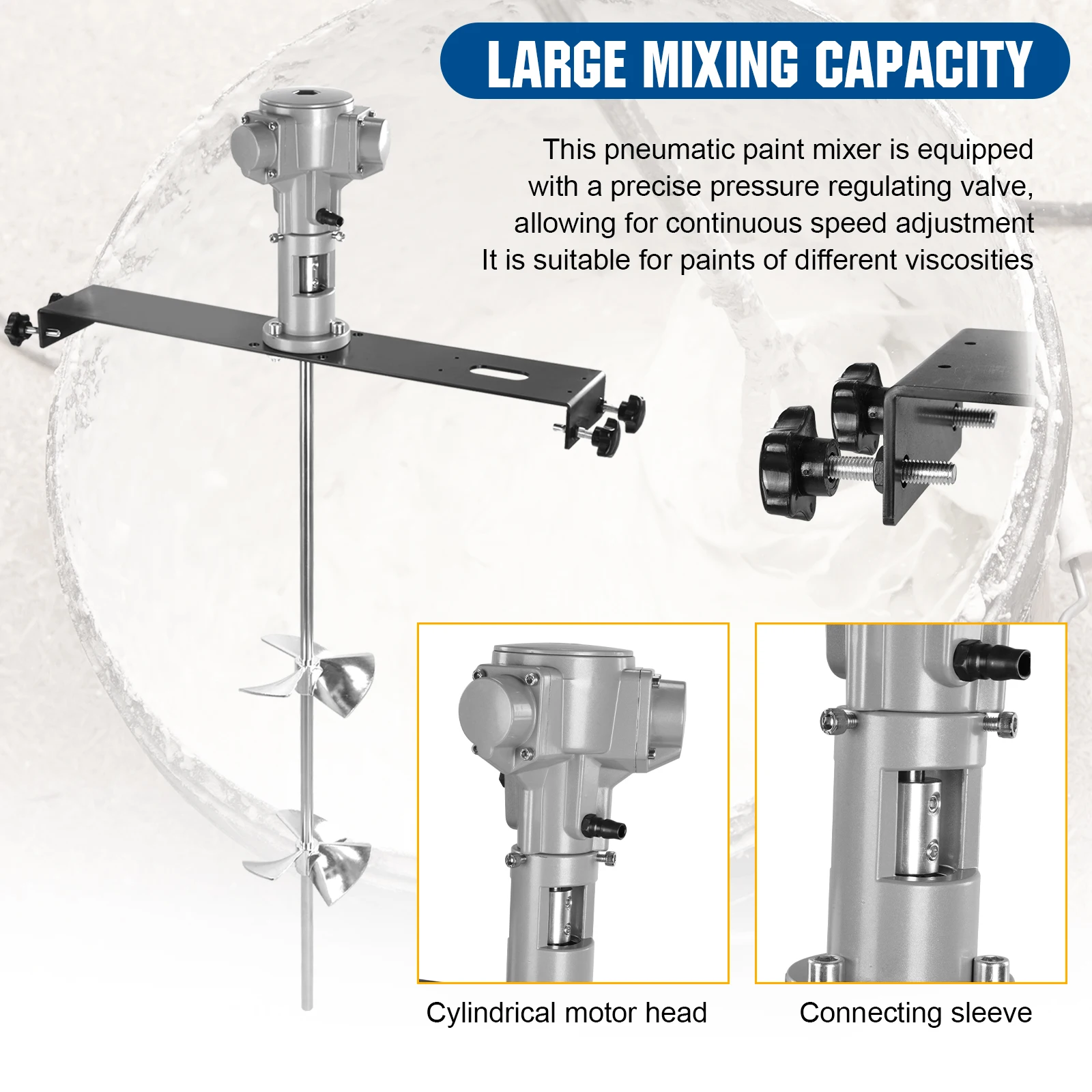50 Gallon IBC Pneumatic Mixer Air Agitator 1/2 HP 200L Pneumatic Agitator IBC Mount for Ink Resin Adhesive Che-mical Dissolution
50 Gallon IBC Pneumatic Mixer Air Agitator 1/2 HP 200L Pneumatic Agitator IBC Mount for Ink Resin Adhesive Che-mical Dissolution