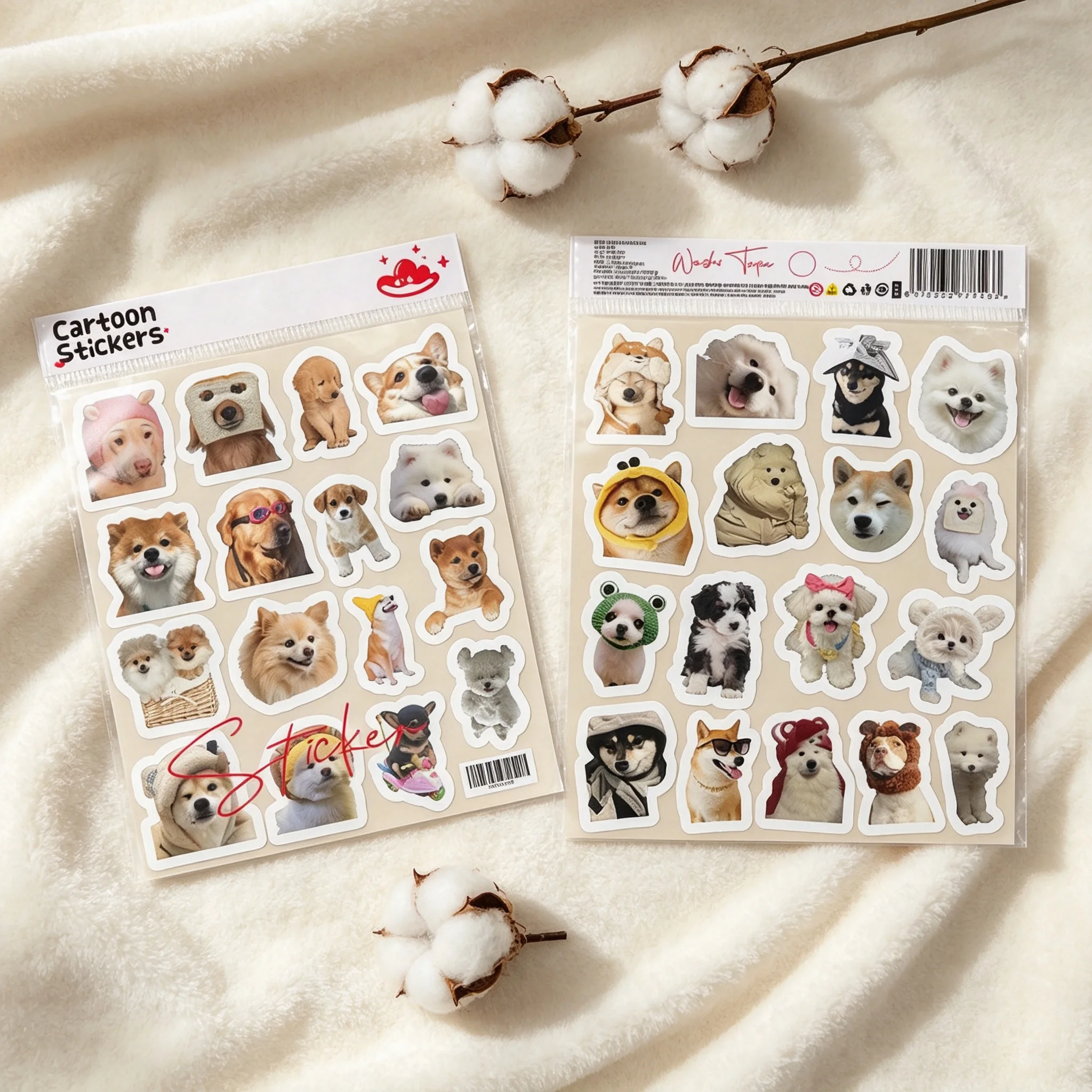 The same style 5-pack stickers, 100 pieces per pack, a total of 500 pieces. Realistic-style dog stickers, Instagram-style cute p
The same style 5-pack stickers, 100 pieces per pack, a total of 500 pieces. Realistic-style dog stickers, Instagram-style cute p