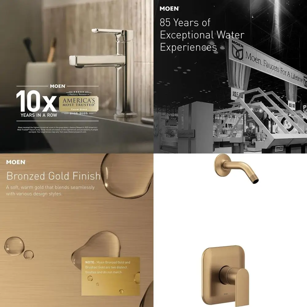 Luxury M-CORE 2-Series Shower Trim Kit with Handle, Arm, and Shower, Bronzed Gold Finish
Luxury M-CORE 2-Series Shower Trim Kit with Handle, Arm, and Shower, Bronzed Gold Finish