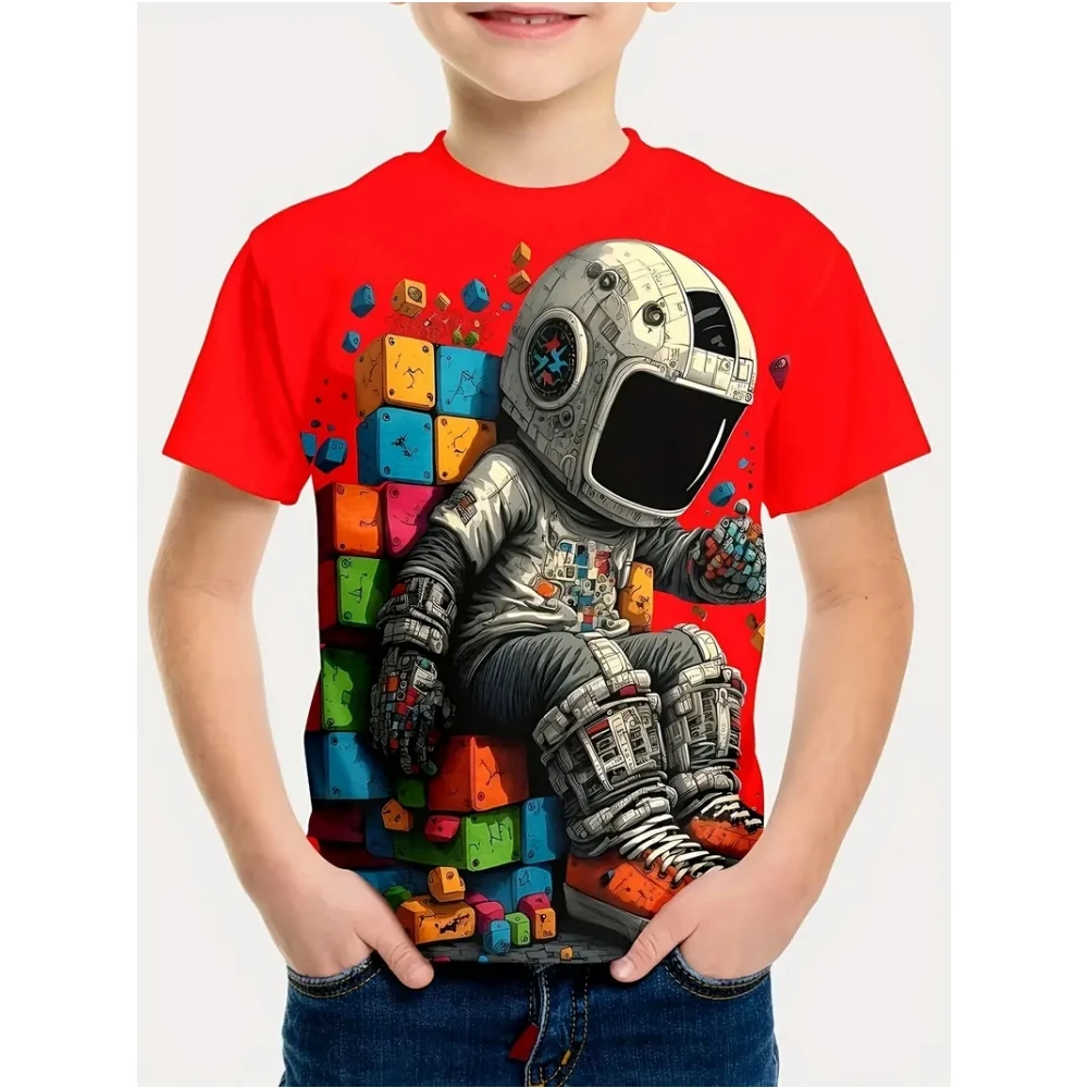 Boys Kids Clothes Stylish Cartoon Space Astronaut Graphic T Shirts Boys Girls Summer Short Sleeve Outdoor Clothes for Children
Boys Kids Clothes Stylish Cartoon Space Astronaut Graphic T Shirts Boys Girls Summer Short Sleeve Outdoor Clothes for Children