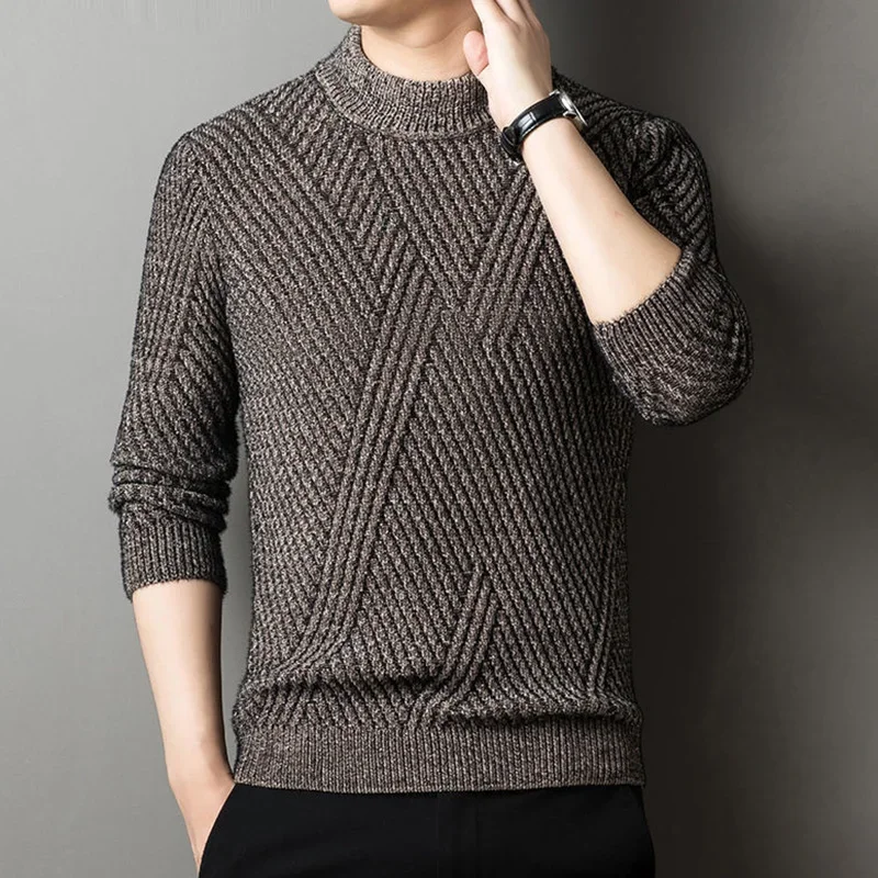 Fashion Half High Collar Knitted Spliced All-match Sweater Men's Clothing 2024 Autumn New Casual Pullovers Loose Korean Tops
Fashion Half High Collar Knitted Spliced All-match Sweater Men's Clothing 2024 Autumn New Casual Pullovers Loose Korean Tops
