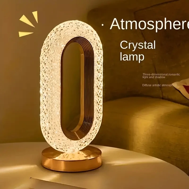 Modern Luxury Oval USB Rechargeable Crystal Table Lamp Living Room Bedroom Bedside Creative Decoration Atmosphere Night Light
Modern Luxury Oval USB Rechargeable Crystal Table Lamp Living Room Bedroom Bedside Creative Decoration Atmosphere Night Light
