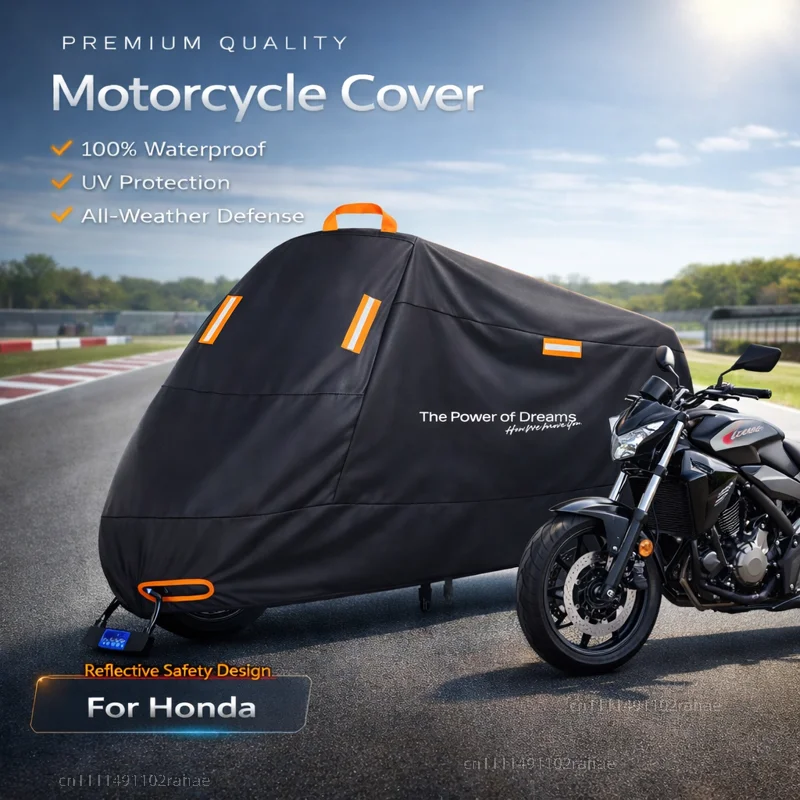 For Honda 125R 650F Motorcycle Cover Waterproof Thickened Polyester Tarpaulin UV Protective Outdoor Rain Dust Sun Scooter Cover
For Honda 125R 650F Motorcycle Cover Waterproof Thickened Polyester Tarpaulin UV Protective Outdoor Rain Dust Sun Scooter Cover