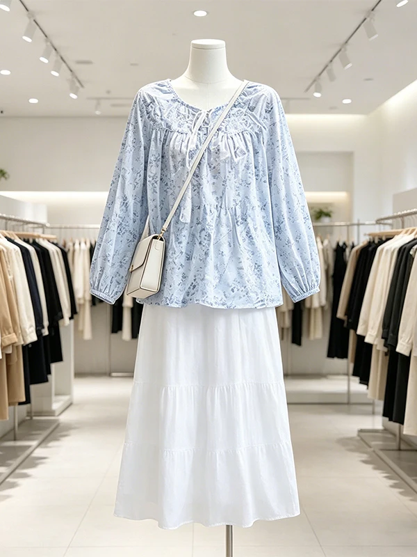 Large Size Women's Summer New Floral Print Sun Protection Thin Top A-Line Skirt Set High Waist Long Sleeve round Neckline Fas...
Large Size Women's Summer New Floral Print Sun Protection Thin Top A-Line Skirt Set High Waist Long Sleeve round Neckline Fas...