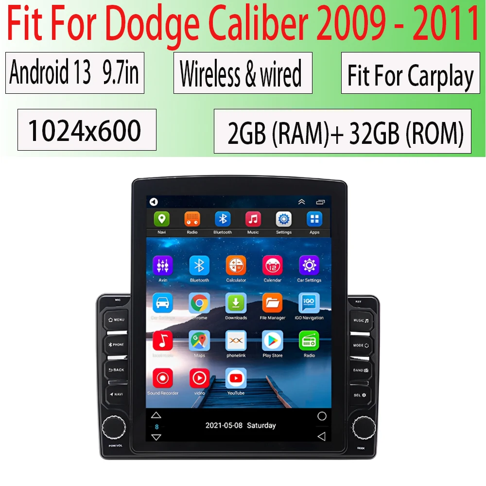 Android 13 For Dodge Caliber 2009 2010 2011 Car Stereo Radio GPS Navigation 2+32G Built-in For Carplay Android Auto GPS WIFI
Android 13 For Dodge Caliber 2009 2010 2011 Car Stereo Radio GPS Navigation 2+32G Built-in For Carplay Android Auto GPS WIFI