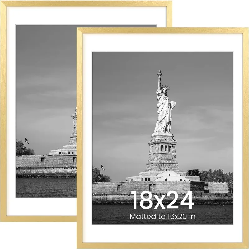 Рамка для фотографий 18x24, постер-дисплей 16x20 с ковриком или 18x24 без коврика, настенные фоторамки для галереи, золото, 2 шт.
Рамка для фотографий 18x24, постер-дисплей 16x20 с ковриком или 18x24 без коврика, настенные фоторамки для галереи, золото, 2 шт.