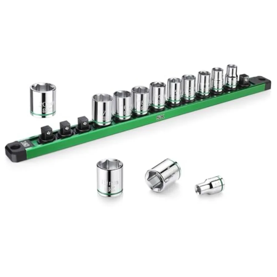 3/8" Drive Socket Set Metric Sockets 13-Piece 8-20mm SuperKrome Finish Premium CR-V Construction with Aluminum Socket Organizer
3/8" Drive Socket Set Metric Sockets 13-Piece 8-20mm SuperKrome Finish Premium CR-V Construction with Aluminum Socket Organizer