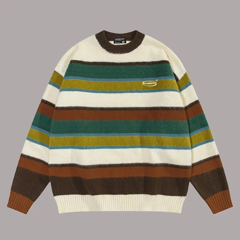 Hip Hop Striped Loose Sweater For Men Streetwear Knitting Pullovers Casual Autumn Winter Round Neck Knitted Sweater Tops Unisex
Hip Hop Striped Loose Sweater For Men Streetwear Knitting Pullovers Casual Autumn Winter Round Neck Knitted Sweater Tops Unisex