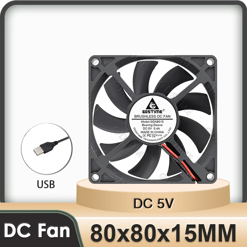 Gdstime 8CM USB Computer Case Cooler 80x80x15mm DC 5V PC Gamer Cabinet Axial Fan Brushless Motor Cabinet Radiator Cooling Fan
Gdstime 8CM USB Computer Case Cooler 80x80x15mm DC 5V PC Gamer Cabinet Axial Fan Brushless Motor Cabinet Radiator Cooling Fan