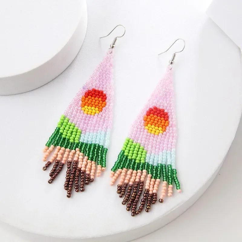 2025 Handmade Bead Earring Tassel Hand knitting Bohemia Design Originality Colorful sun Beaded earrings for Women
2025 Handmade Bead Earring Tassel Hand knitting Bohemia Design Originality Colorful sun Beaded earrings for Women