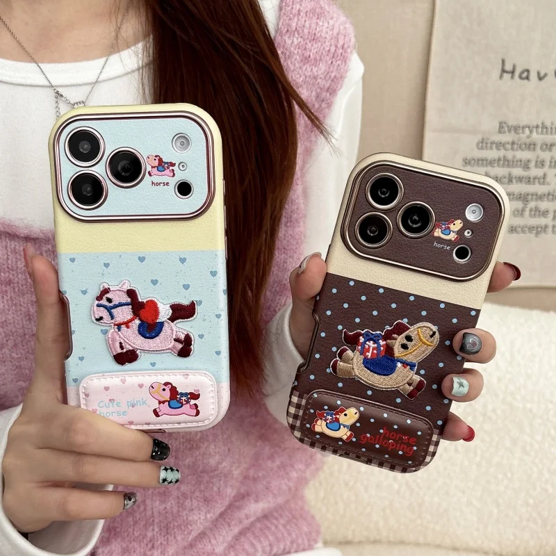 Kawaii Embroidery Pony Little Love Heart Leather Phone Case For iPhone 17 Pro 16 15 14 Pro Max Cover with Stand Shockproof Cases
Kawaii Embroidery Pony Little Love Heart Leather Phone Case For iPhone 17 Pro 16 15 14 Pro Max Cover with Stand Shockproof Cases