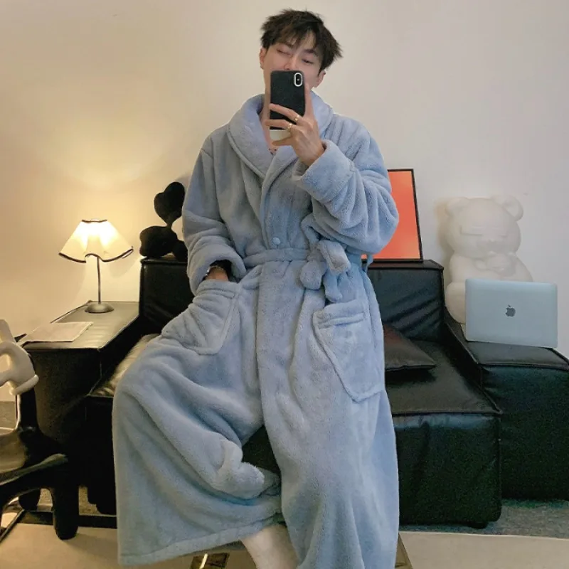 150Kg Large Size Coral Fleece Nightgown Men Hotel Bathrobe Couple Pajamas Winter Thickened Warm Long Robe Flannel Home Clothes
150Kg Large Size Coral Fleece Nightgown Men Hotel Bathrobe Couple Pajamas Winter Thickened Warm Long Robe Flannel Home Clothes