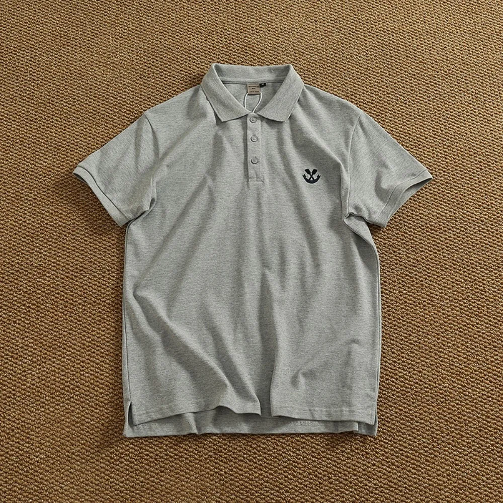 A lapel short-sleeved POLO shirt for men, a pure cotton embroidered summer half-sleeved top
A lapel short-sleeved POLO shirt for men, a pure cotton embroidered summer half-sleeved top