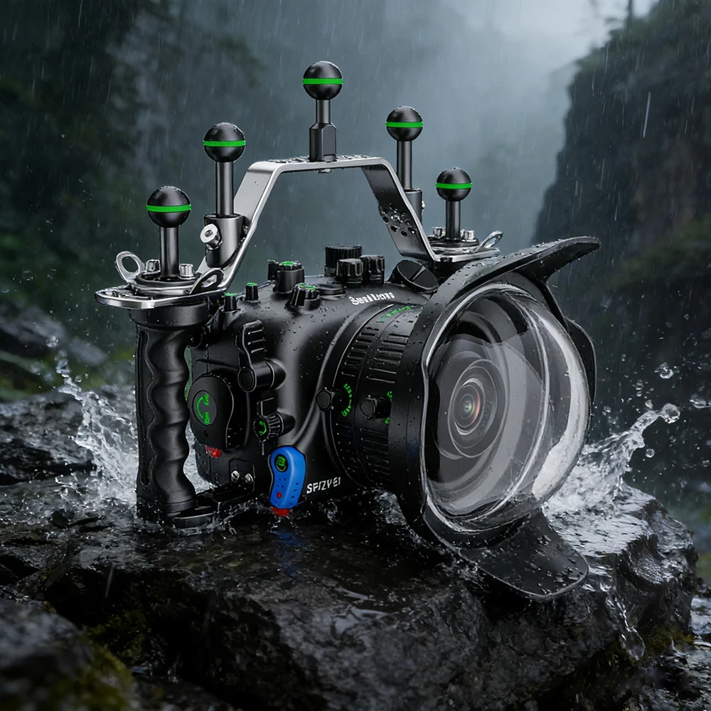 Водонепроницаемый чехол Seafrogs из алюминиевого сплава на 100 метров, совместимый с Sony ZV-E1, только чехол, объектив в комплект не входит.
Водонепроницаемый чехол Seafrogs из алюминиевого сплава на 100 метров, совместимый с Sony ZV-E1, только чехол, объектив в комплект не входит.