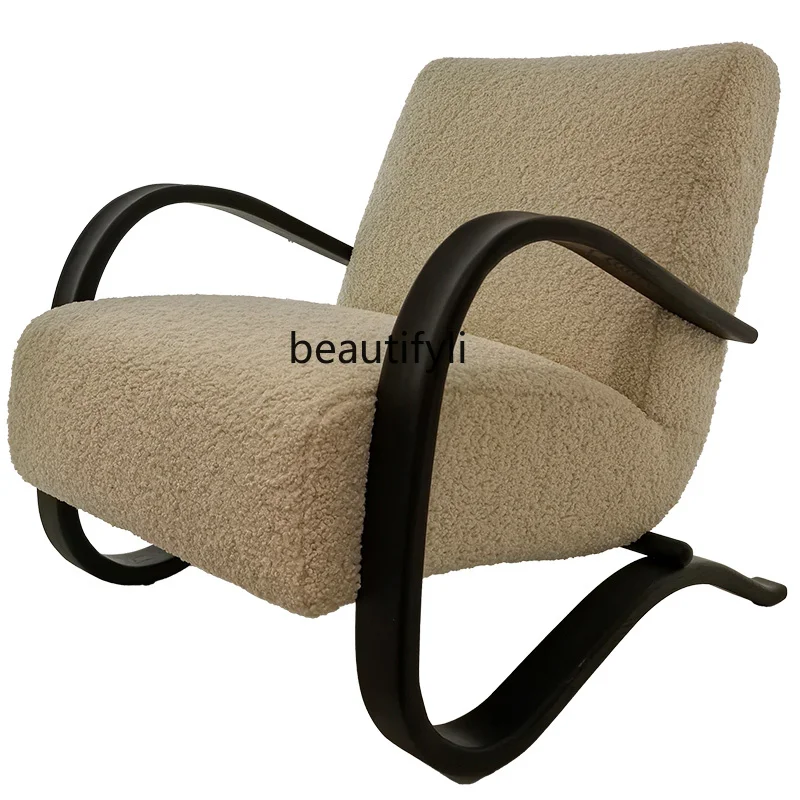 Nordic solid wood lamb chair living room sofa French double armrest leisure chair retro style living room single sofa chair
Nordic solid wood lamb chair living room sofa French double armrest leisure chair retro style living room single sofa chair