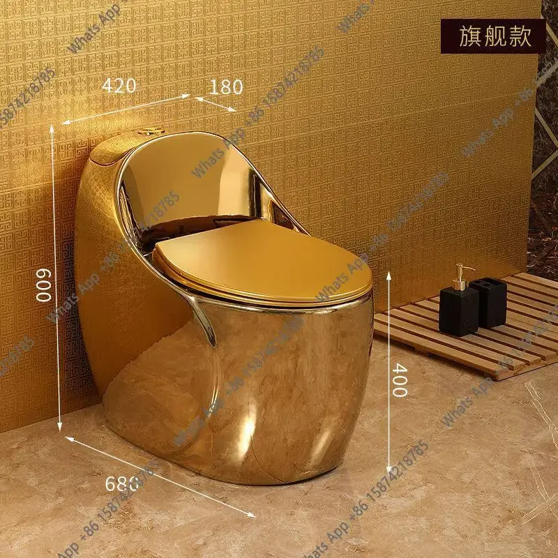 X65 Gold-plated Creative Personalized Toilet, Color Toilet, Large Pipe Toilet, Water-saving Round
X65 Gold-plated Creative Personalized Toilet, Color Toilet, Large Pipe Toilet, Water-saving Round