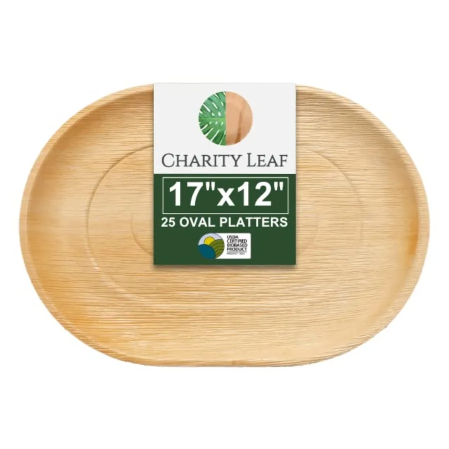Disposable Palm Leaf 17" x 12" Trays 25 pieces Bamboo Like Serving Platters Disposable Boards Eco-Friendly Dinnerware For Weddi
Disposable Palm Leaf 17" x 12" Trays 25 pieces Bamboo Like Serving Platters Disposable Boards Eco-Friendly Dinnerware For Weddi
