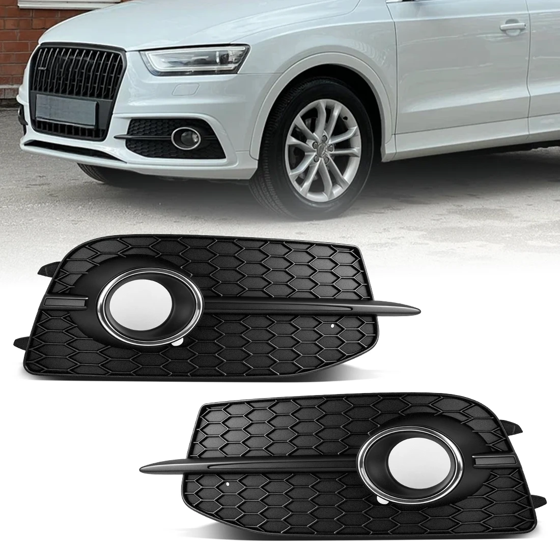 Fog Light Grille For Audi Q3 Sport 2012 2014 2014 Car Front Bumper Fog Lamp Cover Racing Grill Trim 8U0807681D 8U0807682D
Fog Light Grille For Audi Q3 Sport 2012 2014 2014 Car Front Bumper Fog Lamp Cover Racing Grill Trim 8U0807681D 8U0807682D