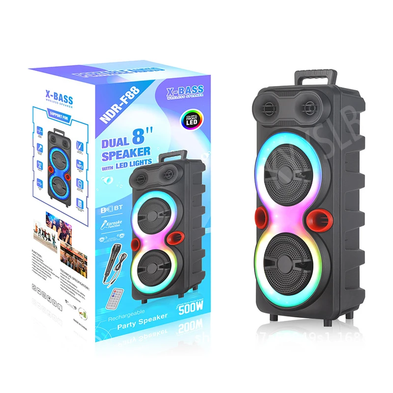 OEM ODM 200W Dual 8 Inch Subwoofer Active Speaker Led Light Outdoor Audio Portable Home Blueteeth Loudspeaker Music Player
OEM ODM 200W Dual 8 Inch Subwoofer Active Speaker Led Light Outdoor Audio Portable Home Blueteeth Loudspeaker Music Player
