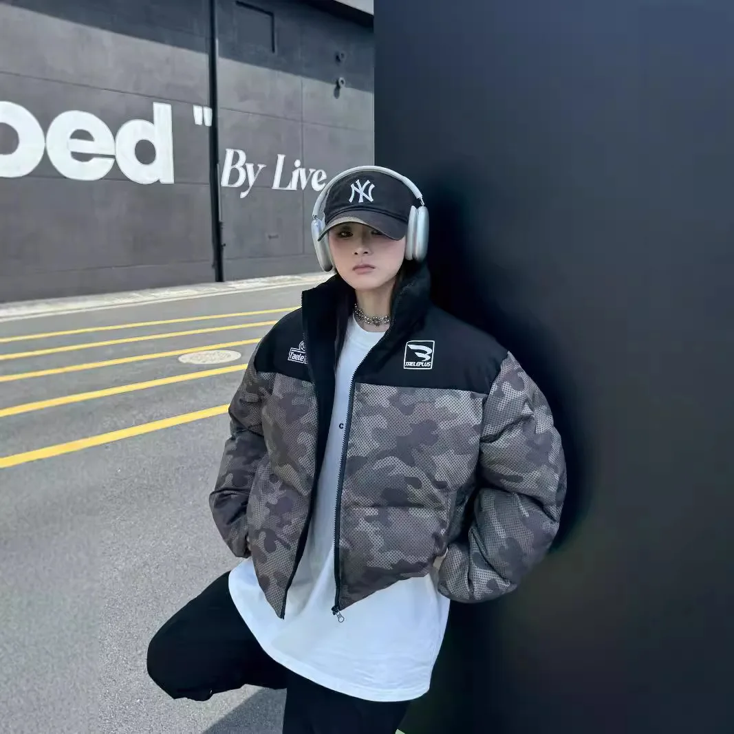 Camouflage Stand Collar Men's Puffer Jackets, American Vintage Streetwear Mans Coats, Oversized Woman Thermal Jacket
Camouflage Stand Collar Men's Puffer Jackets, American Vintage Streetwear Mans Coats, Oversized Woman Thermal Jacket