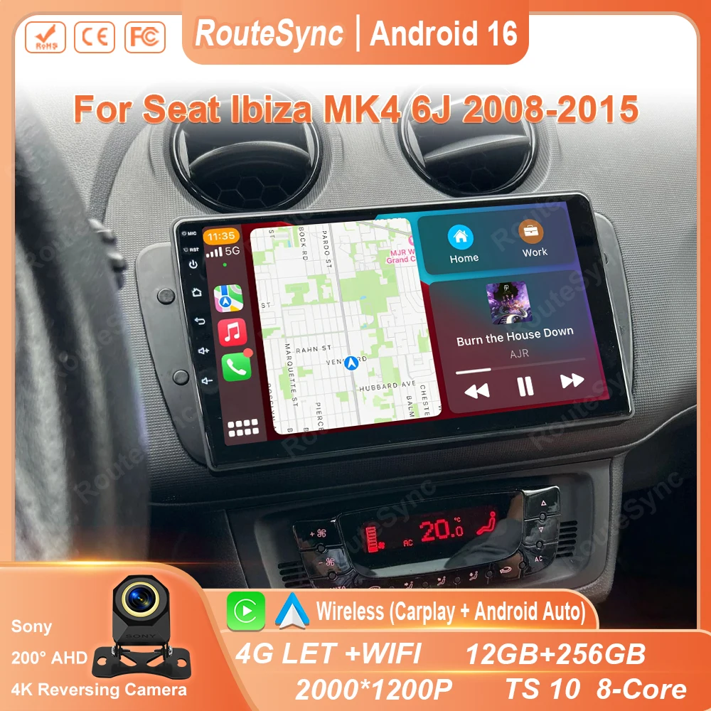 Car Radio For Seat Ibiza MK4 6J 2008-2015 Android Auto CarPlay GPS Navigation Multimedia Bluetooth 4G WIFI Car Head Unit No 2Din
Car Radio For Seat Ibiza MK4 6J 2008-2015 Android Auto CarPlay GPS Navigation Multimedia Bluetooth 4G WIFI Car Head Unit No 2Din