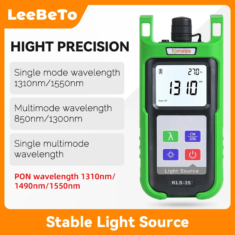KLS-35 KomShine Fiber Optic Light Source Single Mode 1310/1550nm Multimode 850/1300nm Handheld Fiber Optic Tools
KLS-35 KomShine Fiber Optic Light Source Single Mode 1310/1550nm Multimode 850/1300nm Handheld Fiber Optic Tools