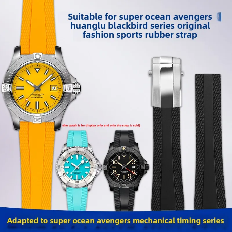 For Breitling Super Ocean Avenger Black Bird Sea Wolf Yellow Wolf Series Watchband sports silicone rubber watch strap men 22mm
For Breitling Super Ocean Avenger Black Bird Sea Wolf Yellow Wolf Series Watchband sports silicone rubber watch strap men 22mm