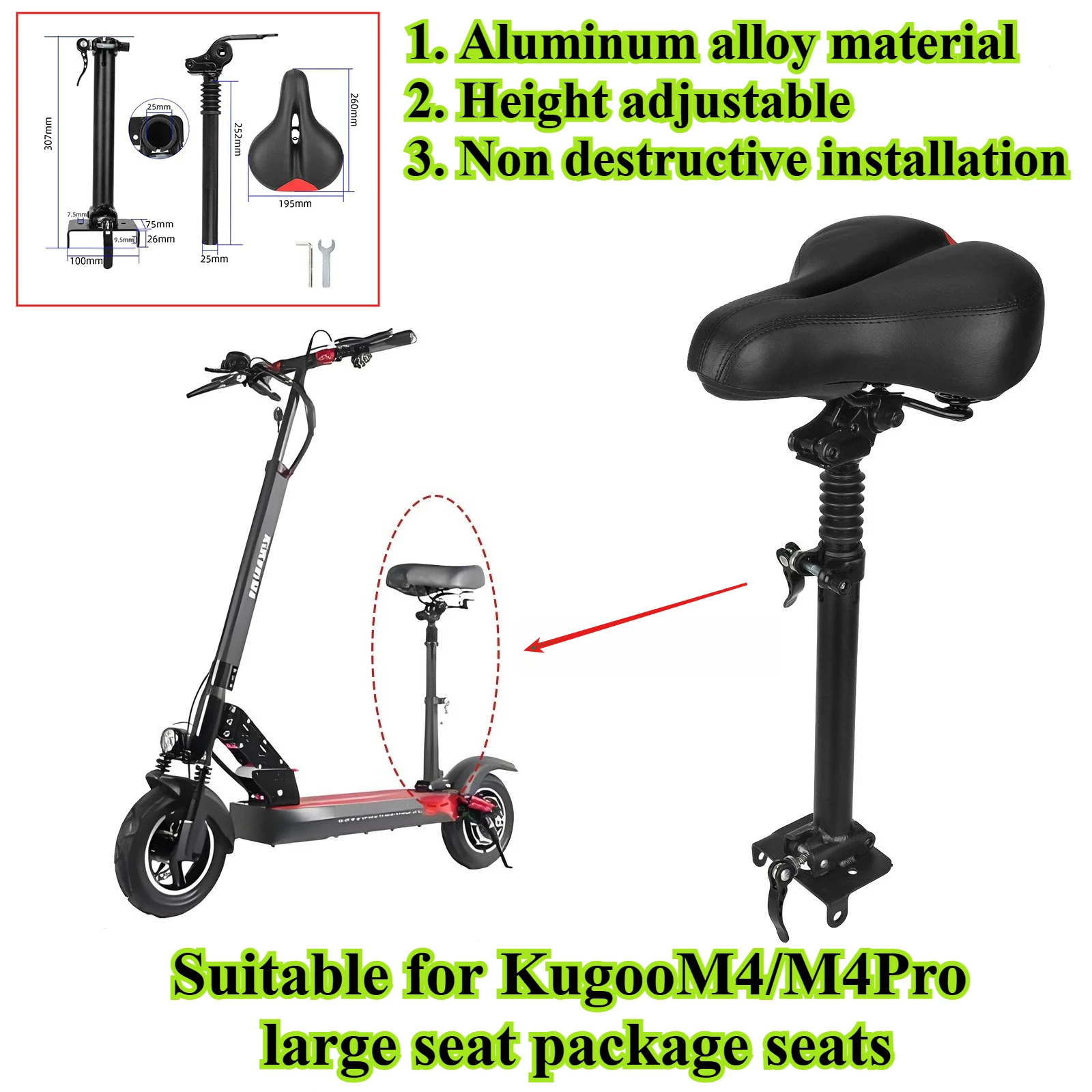 Сиденье для электрического скутера, подходит для скутера Kugoo M4/M4 Pro, большая сумка для сиденья, регулируемое по высоте складное амортизирующее сиденье
Сиденье для электрического скутера, подходит для скутера Kugoo M4/M4 Pro, большая сумка для сиденья, регулируемое по высоте складное амортизирующее сиденье