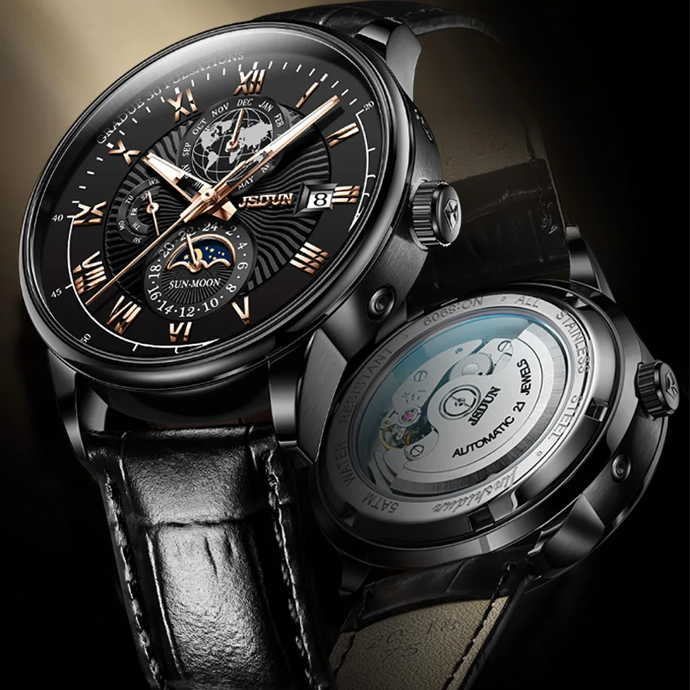 JSDUN 8909 Mens Watch Leather Strap Original Business Multifunctional Mechanical Belt Watch Waterproof Watches For Man Gifts
JSDUN 8909 Mens Watch Leather Strap Original Business Multifunctional Mechanical Belt Watch Waterproof Watches For Man Gifts