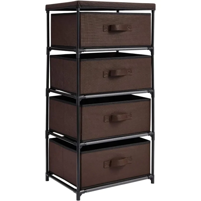 4-Tier Tall Closet Dresser with Drawers - Clothes Organizer and Small Fabric Storage for Bedroom (Dark Brown) 
4-Tier Tall Closet Dresser with Drawers - Clothes Organizer and Small Fabric Storage for Bedroom (Dark Brown)