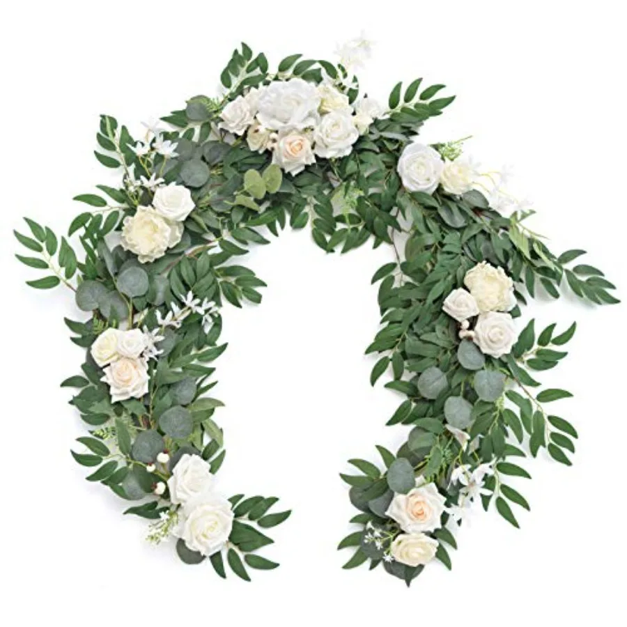 Flower Garland - 6FT Eucalyptus Rose - Sweetheart Table Decor for Wedding Reception, Artificial Floral Garland for Mantle, Spri
Flower Garland - 6FT Eucalyptus Rose - Sweetheart Table Decor for Wedding Reception, Artificial Floral Garland for Mantle, Spri