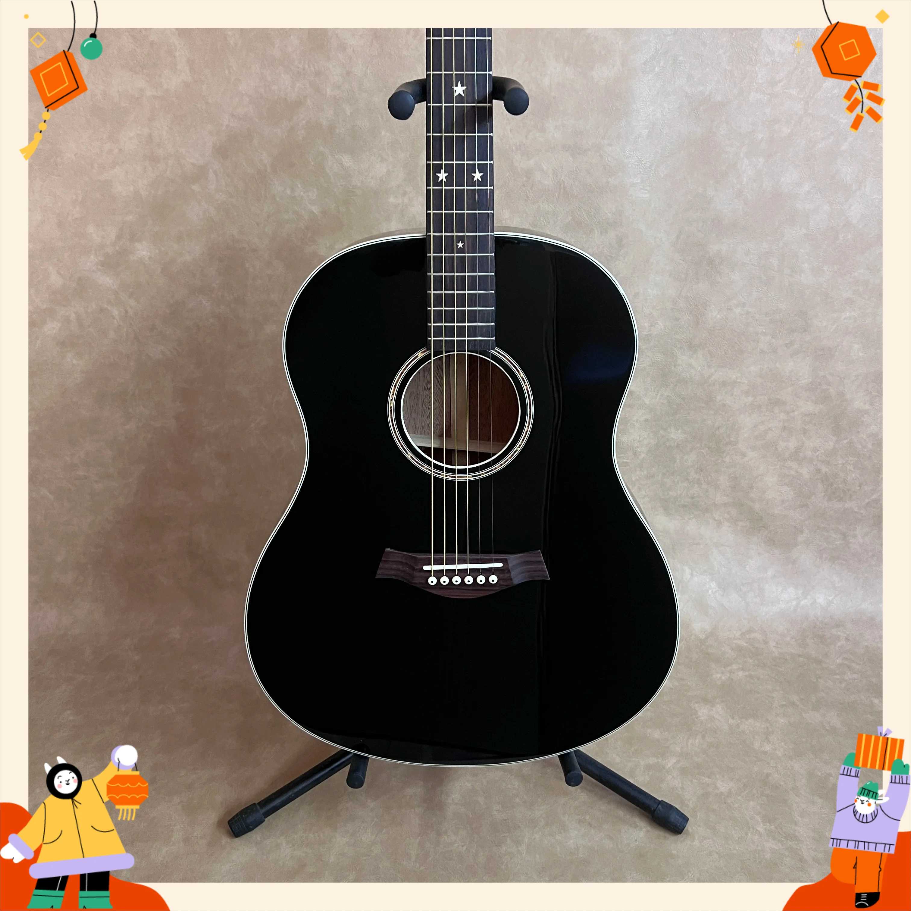 All Black C17 Acoustic Guitar Star Inlay Spruce Top Free Delivery 40 Inch Black Gloss Colour Rosewood Fingerboard
All Black C17 Acoustic Guitar Star Inlay Spruce Top Free Delivery 40 Inch Black Gloss Colour Rosewood Fingerboard