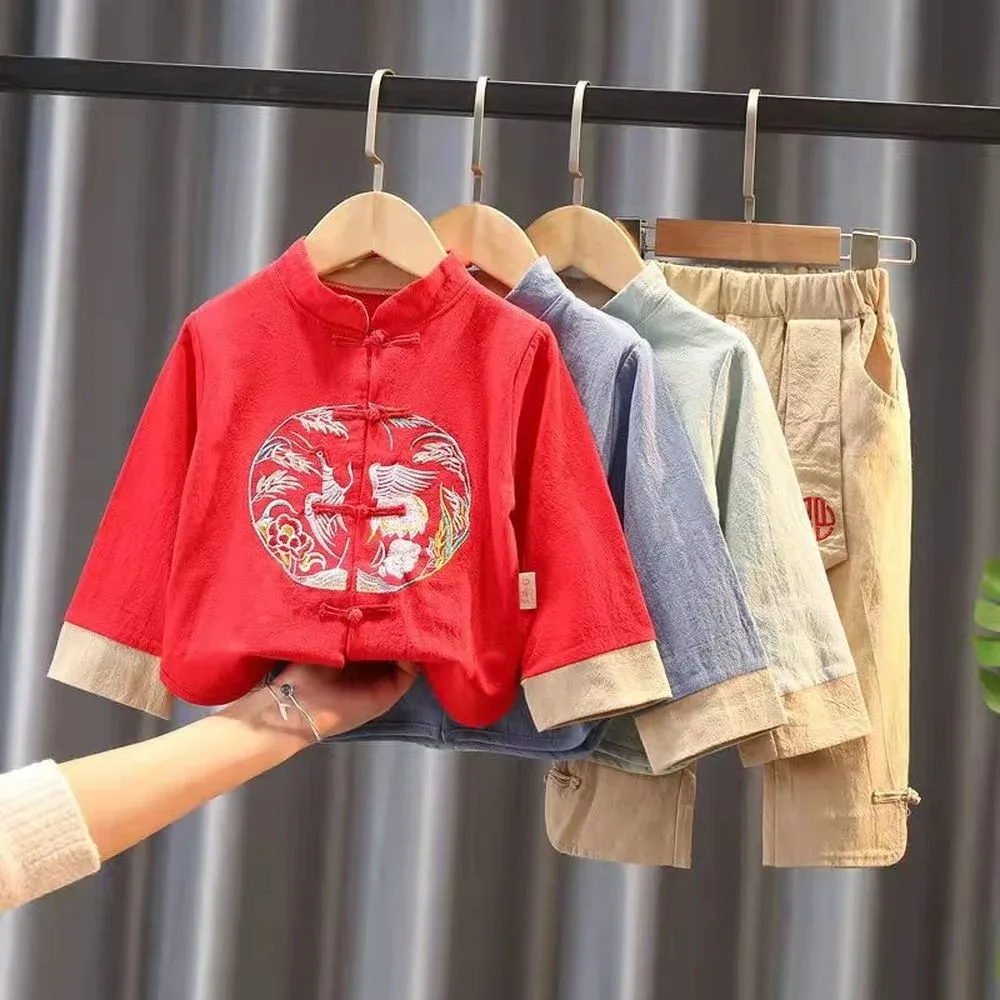 Baby One Year Old Catch Toddler Boy Outfit Chinese New Year Baby Chinese Traditional Clothes Hanfu Outfit for Baby
Baby One Year Old Catch Toddler Boy Outfit Chinese New Year Baby Chinese Traditional Clothes Hanfu Outfit for Baby