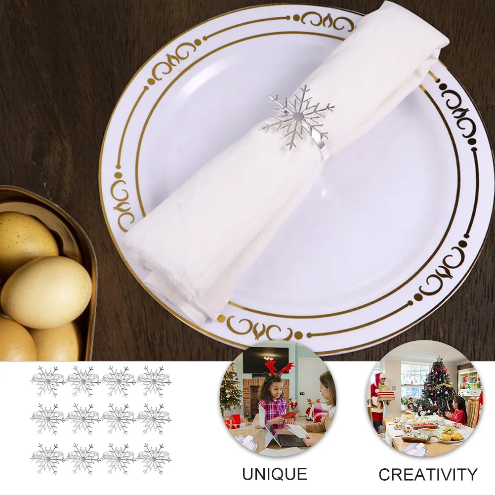 12Pcs High-Grade Alloy Napkin Rings Stylish Decor Napkin Buckles for Dining Room Kitchen Hotel Restaurant Christmas Events
12Pcs High-Grade Alloy Napkin Rings Stylish Decor Napkin Buckles for Dining Room Kitchen Hotel Restaurant Christmas Events