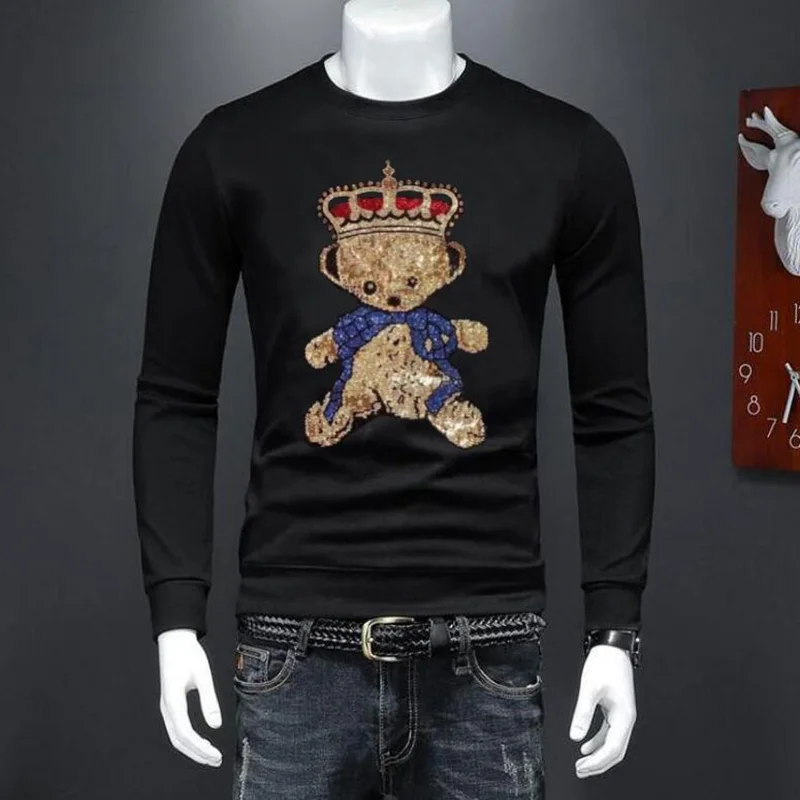 New Sweatshirt casual long sleeve high-end pattern Rhinestone o-neck fashion Sweatshirt Luxury 132 
New Sweatshirt casual long sleeve high-end pattern Rhinestone o-neck fashion Sweatshirt Luxury 132