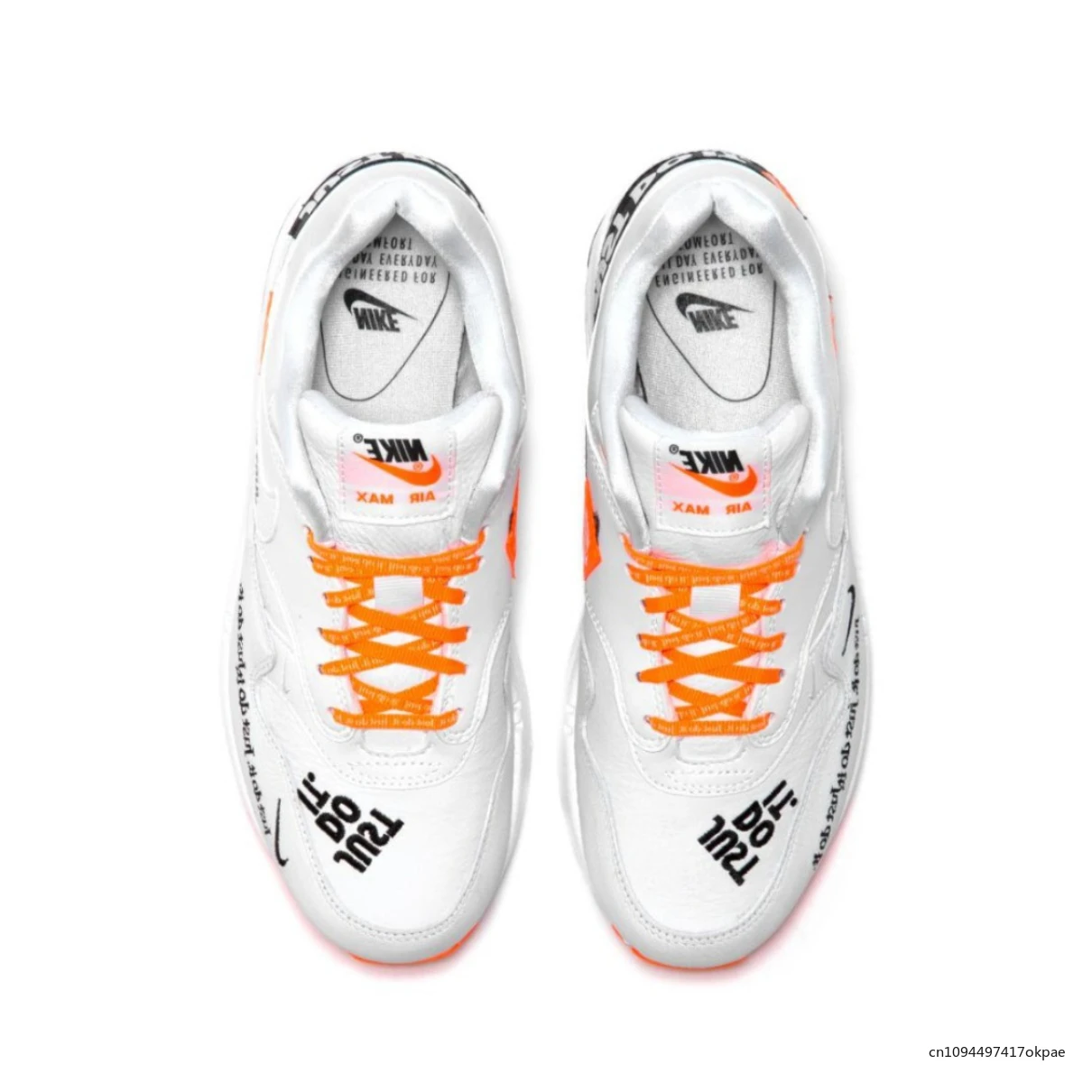 Nike Air Max 1, женские и мужские 87, Just Do It, белые, оранжевые, с воздушной амортизацией, дышащие, легкие кроссовки в стиле ретро, AO1021-100
Nike Air Max 1, женские и мужские 87, Just Do It, белые, оранжевые, с воздушной амортизацией, дышащие, легкие кроссовки в стиле ретро, AO1021-100