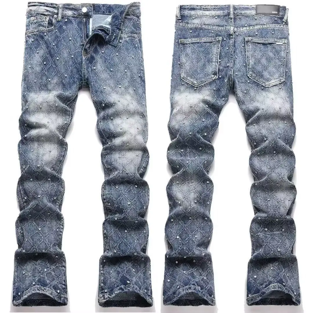 Hong Kong Sle Hip Hop Men's Jeans Rhinestone Embellied Trendy Streetwear Slim Fit Casual Long Pants for Spring Autumn
Hong Kong Sle Hip Hop Men's Jeans Rhinestone Embellied Trendy Streetwear Slim Fit Casual Long Pants for Spring Autumn