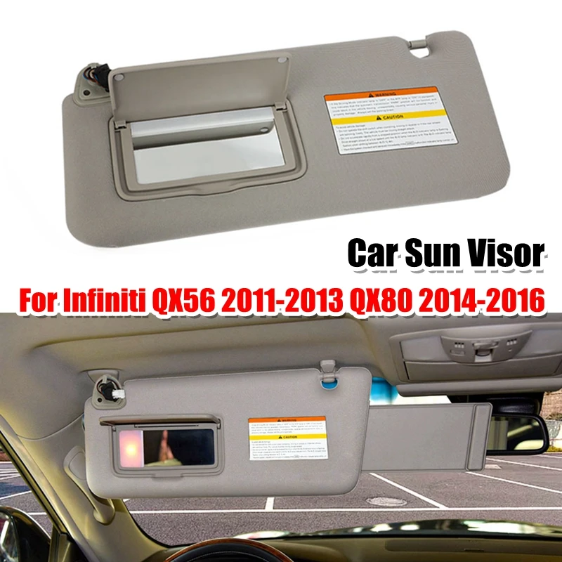 Серый автомобильный солнцезащитный козырек с зеркалом для Infiniti QX56 2011-2013 QX80 2014-2016 левый Вождение передний солнцезащитный козырек
Серый автомобильный солнцезащитный козырек с зеркалом для Infiniti QX56 2011-2013 QX80 2014-2016 левый Вождение передний солнцезащитный козырек