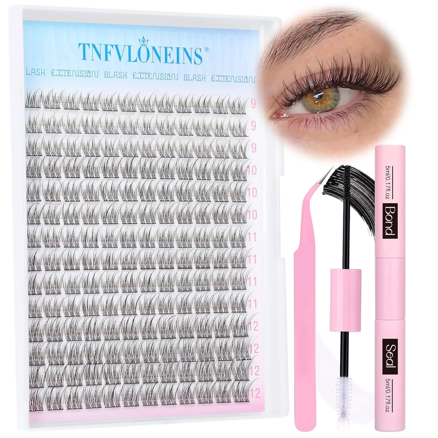 168Pcs Natural Lash Extension Kit with Wispy Clusters 9-12MM, DIY Eyelash Extensions with Bond and Seal Glue & Tweezers
168Pcs Natural Lash Extension Kit with Wispy Clusters 9-12MM, DIY Eyelash Extensions with Bond and Seal Glue & Tweezers