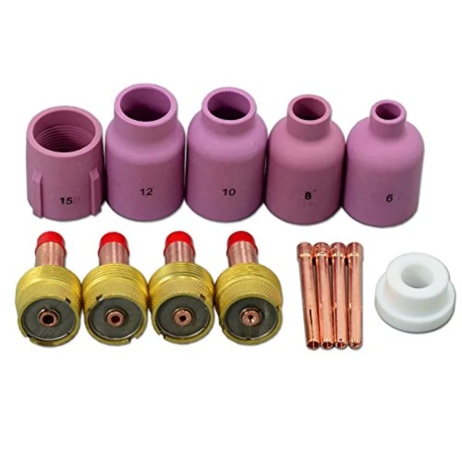RIVERWELD TIG Gas Lens Collet Bodies Jumbo Large Diameter 45V116 1/16", 45V64 3/32, 995795 1/8", 45V63 5/32" Alumina Nozzle Cer
RIVERWELD TIG Gas Lens Collet Bodies Jumbo Large Diameter 45V116 1/16", 45V64 3/32, 995795 1/8", 45V63 5/32" Alumina Nozzle Cer