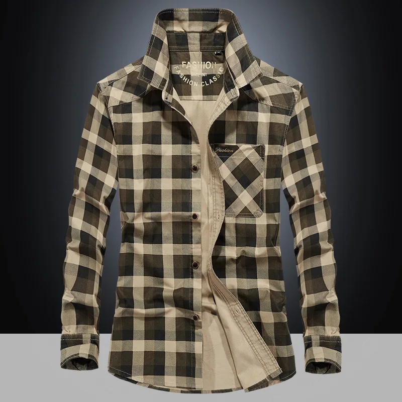 New Fashion Men Plaid Casual Shirts Trendy Male Spring Outdoor Loose Tooling Shirts High Quality Man Cotton Long-sleeved Shirts
New Fashion Men Plaid Casual Shirts Trendy Male Spring Outdoor Loose Tooling Shirts High Quality Man Cotton Long-sleeved Shirts