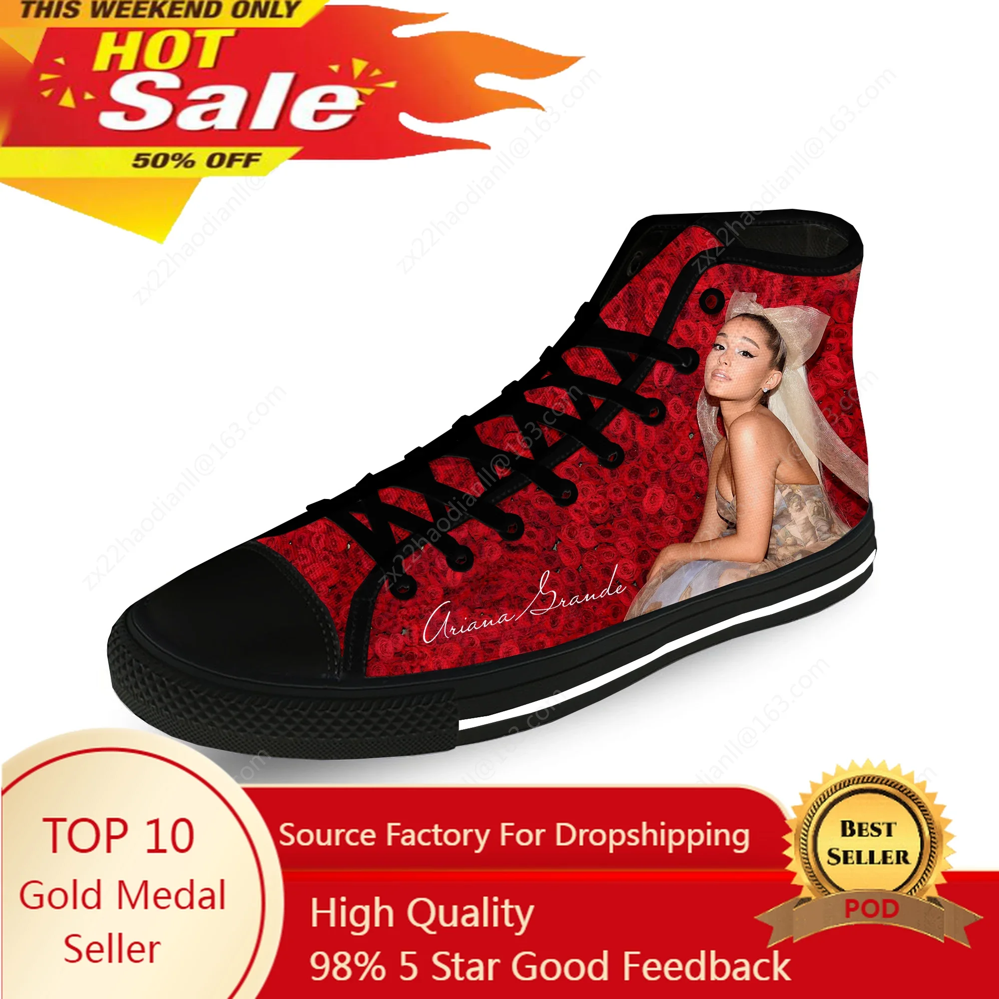 Grande Pop Singer Music Ariana Casual Cloth 3D Print High Top Canvas Fashion Shoes Men Women Lightweight Breathable Sneakers
Grande Pop Singer Music Ariana Casual Cloth 3D Print High Top Canvas Fashion Shoes Men Women Lightweight Breathable Sneakers
