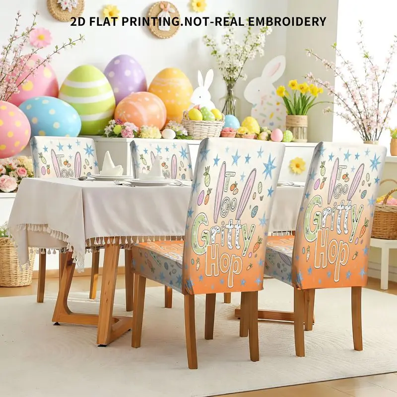 Easter 2D Flat Print Elastic Dining Chair Cover Set Rabbit Ears, Easter Eggs, Carrot Pattern, Removable Dining Chair Cover
Easter 2D Flat Print Elastic Dining Chair Cover Set Rabbit Ears, Easter Eggs, Carrot Pattern, Removable Dining Chair Cover