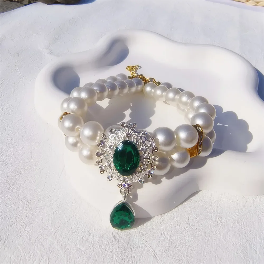 1pc Luxury Double Layer Pearl Pet Necklace with Diamond Pendant Wedding Costume Dog Cat Crystal Jewelry Accessories Pet Supplies
1pc Luxury Double Layer Pearl Pet Necklace with Diamond Pendant Wedding Costume Dog Cat Crystal Jewelry Accessories Pet Supplies